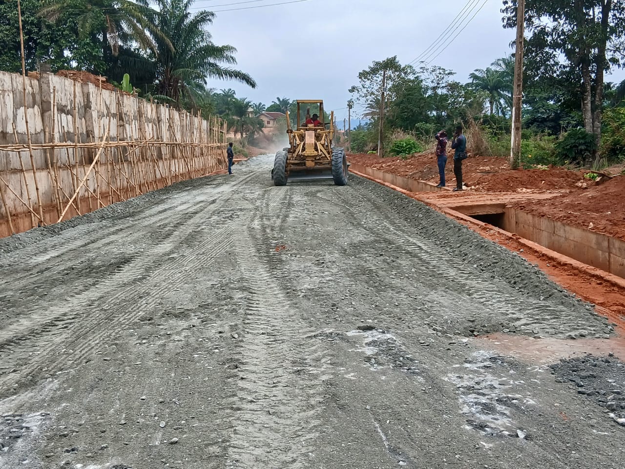 Sub-base grading in progress, Akpo road, Aguata, Anambra state