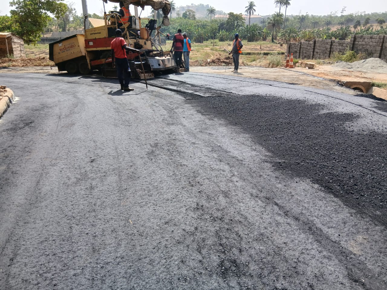 Asphalt paving in progress, Apo, Abuja